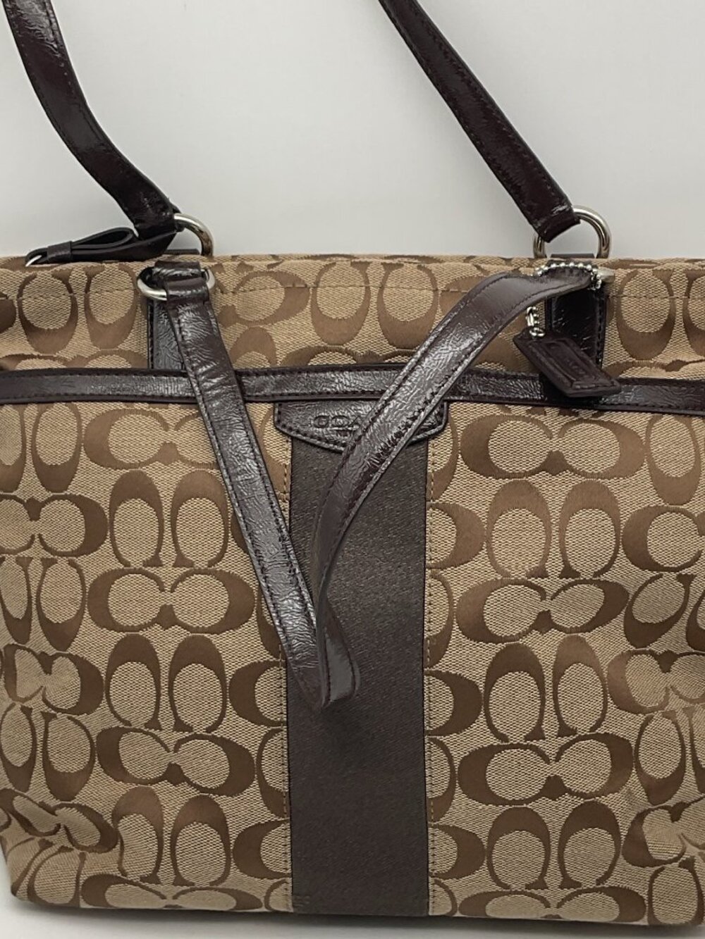 Coach Signature Stripe 12CM Tote - F28504